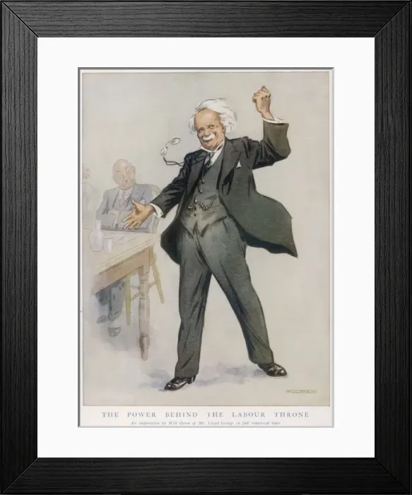 Framed Print : Lloyd George in full oratorical blast