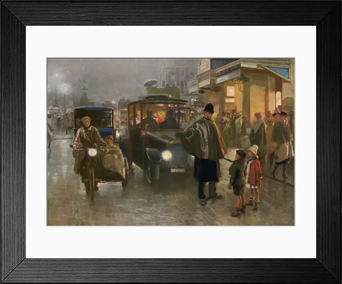 Framed Print : Please, Mr Policeman, where is Father Christmas by Matania Framed Print : Please, Mr Policeman, where is Father Christmas by Matania