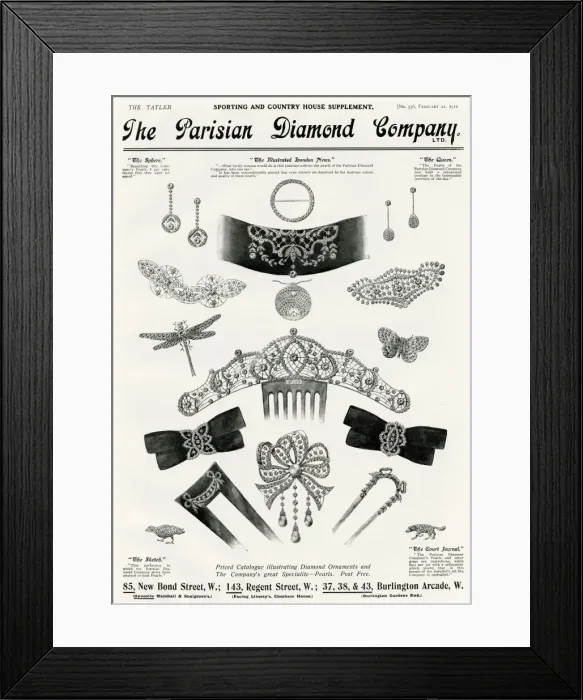 Framed Print : Advert for Parisian Diamond Company 1912 Framed Print : Advert for Parisian Diamond Company 1912