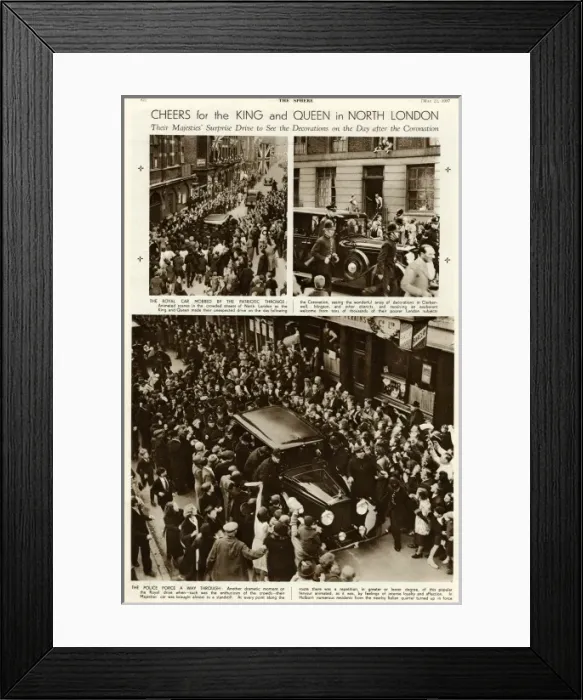 Framed Print : Cheers for King George VI and Queen Elizabeth in London