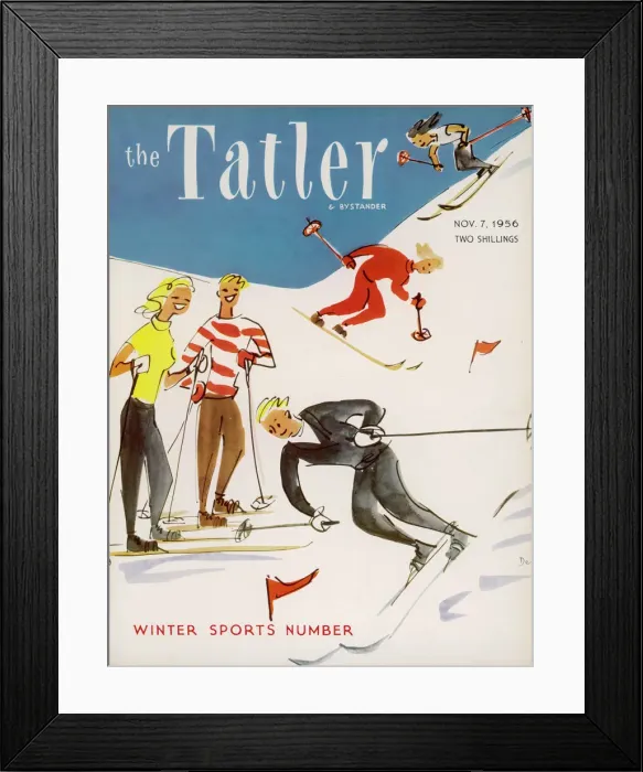Framed Print : Tatler front cover, Winter Sports Number 1956 Framed Print : Tatler front cover, Winter Sports Number 1956