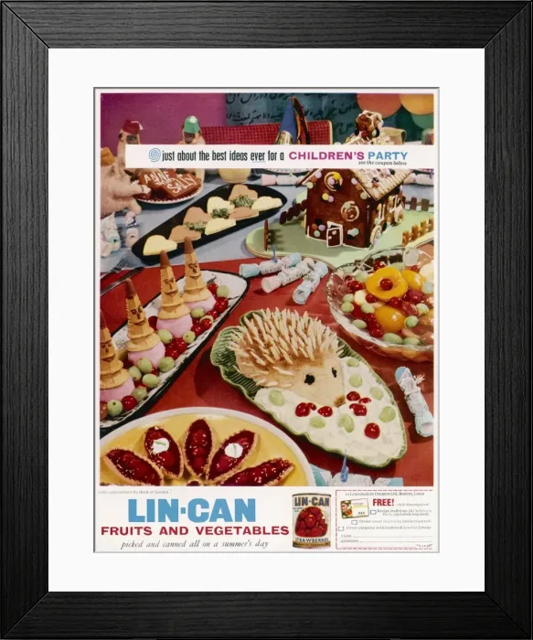 Framed Print : Lin-Can fruits advertisement Framed Print : Lin-Can fruits advertisement
