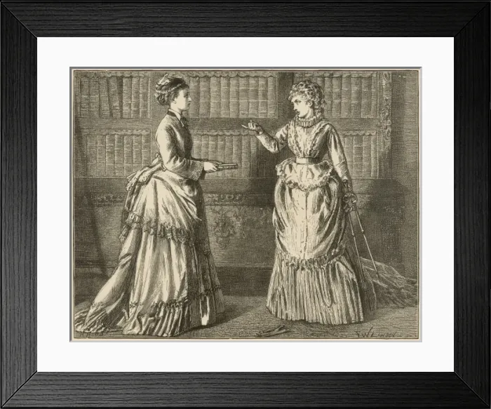Framed Print : Two women in a library Framed Print : Two women in a library