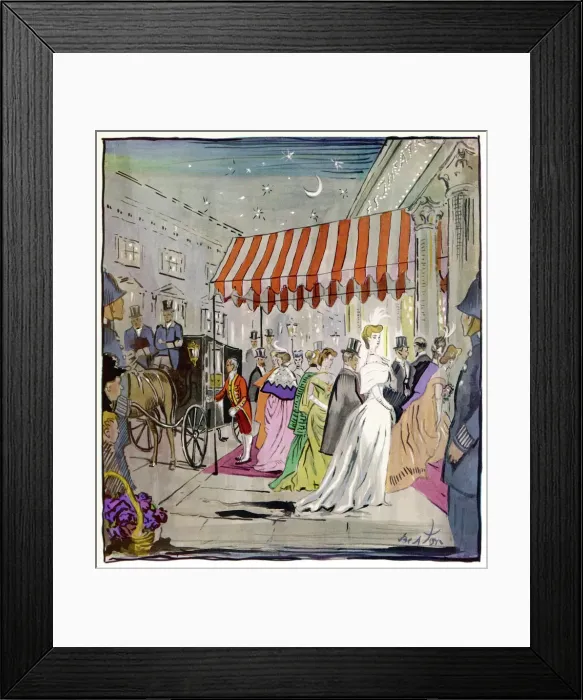 Framed Print : Theatre first night in Edwardian London Framed Print : Theatre first night in Edwardian London