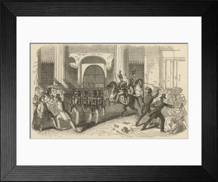 Framed Print : Departure of troops by the London and Birmingham Railway Framed Print : Departure of troops by the London and Birmingham Railway