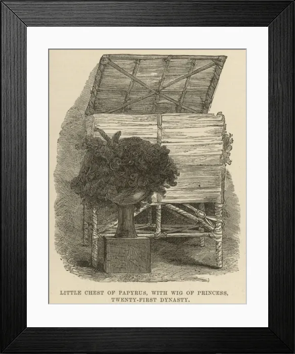Framed Print : Funerary equipment of Queen Isa-em-Kheb: a wig and hamper Framed Print : Funerary equipment of Queen Isa-em-Kheb: a wig and hamper
