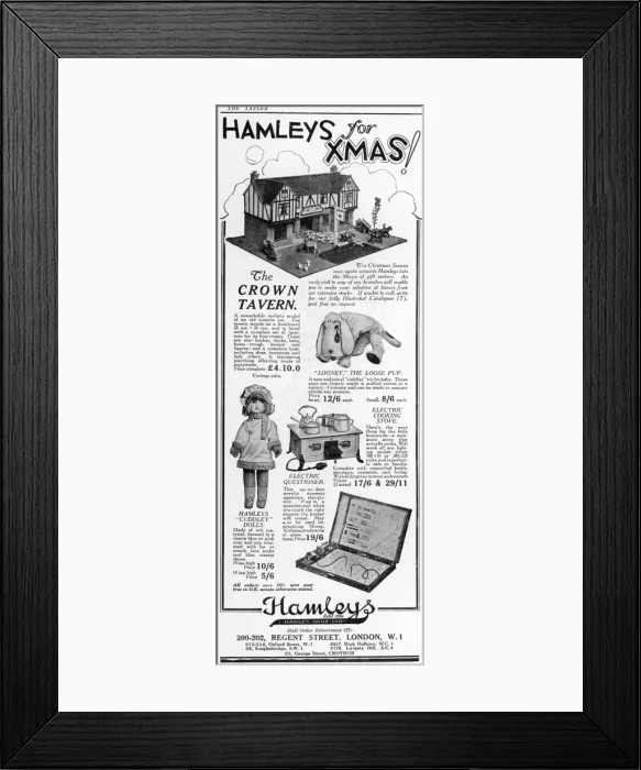 Framed Print : Hamleys for Xmas advertisement, 1926 Framed Print : Hamleys for Xmas advertisement, 1926