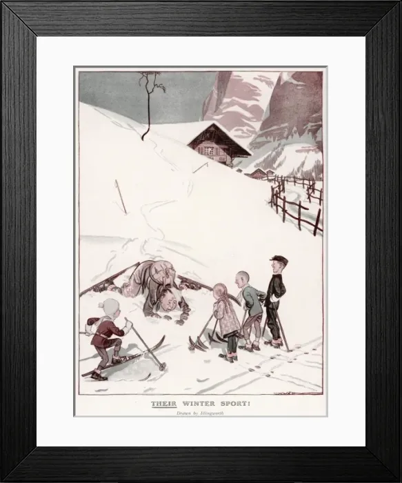 Framed Print : Their Winter Sport by Illingworth Framed Print : Their Winter Sport by Illingworth