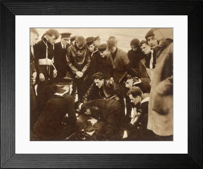 Framed Print : Artificial Respiration being Applied by British Sailors Framed Print : Artificial Respiration being Applied by British Sailors
