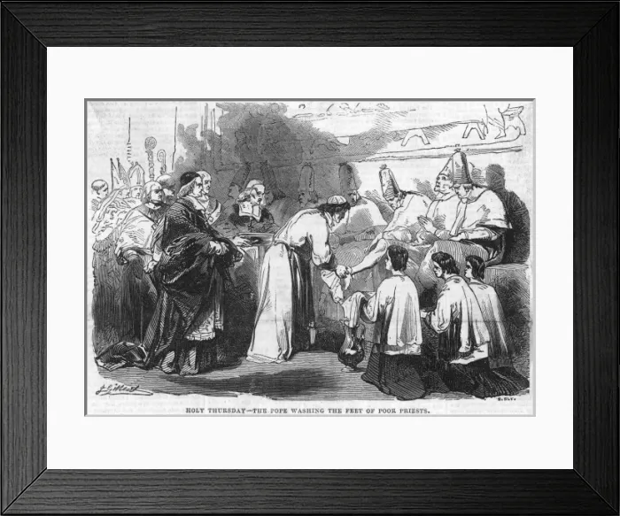 Framed Print : Pope Gregory XVI washing priests feet Framed Print : Pope Gregory XVI washing priests feet