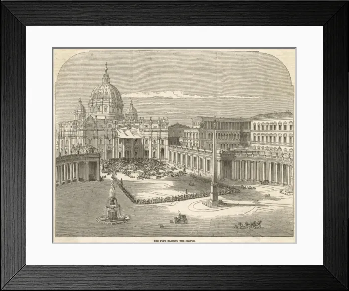 Framed Print : Pope Pius IX blesses the people Framed Print : Pope Pius IX blesses the people