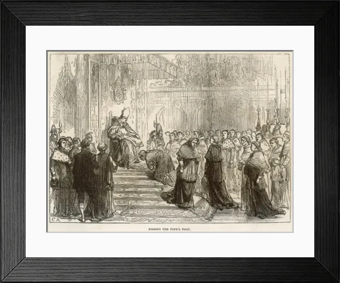 Framed Print : Kissing the Popes foot Framed Print : Kissing the Popes foot
