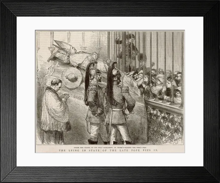 Framed Print : Dead Pope Pius IX Lying in state