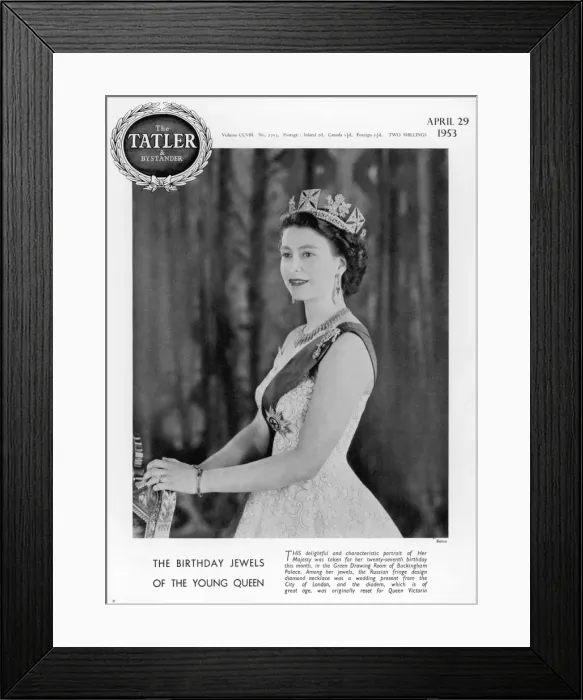 Framed Print : Queens 27th birthday portrait on Tatler cover Framed Print : Queens 27th birthday portrait on Tatler cover