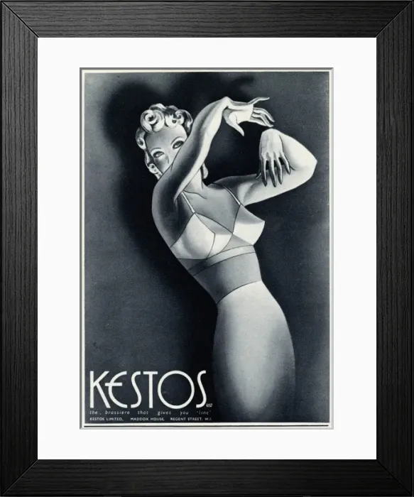 Framed Print : Advert for Kestos lingerie 1940 Framed Print : Advert for Kestos lingerie 1940