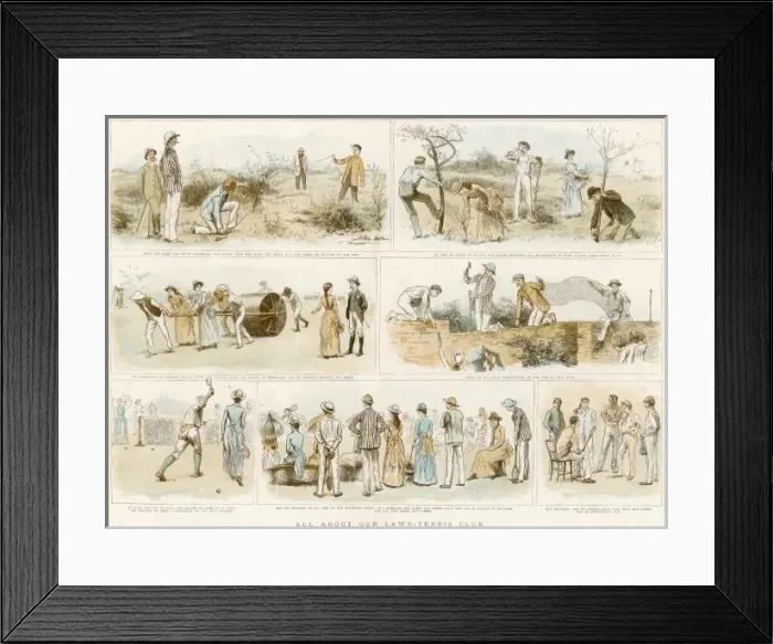 Framed Print : All about our lawn tennis club 1886