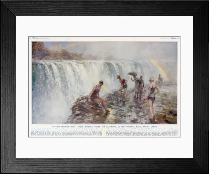 Framed Print : Spray Bathing - Victoria Falls Framed Print : Spray Bathing - Victoria Falls