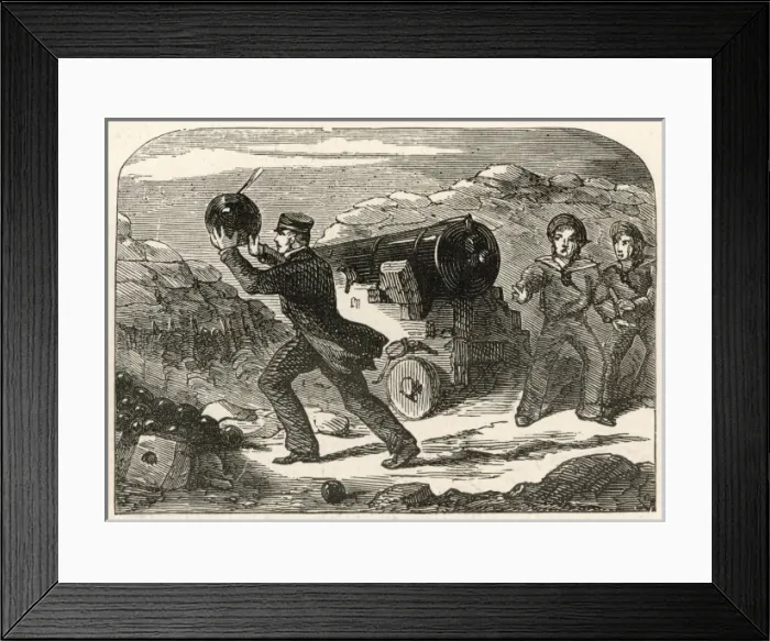 Framed Print : William Peel throwing a live shell Framed Print : William Peel throwing a live shell