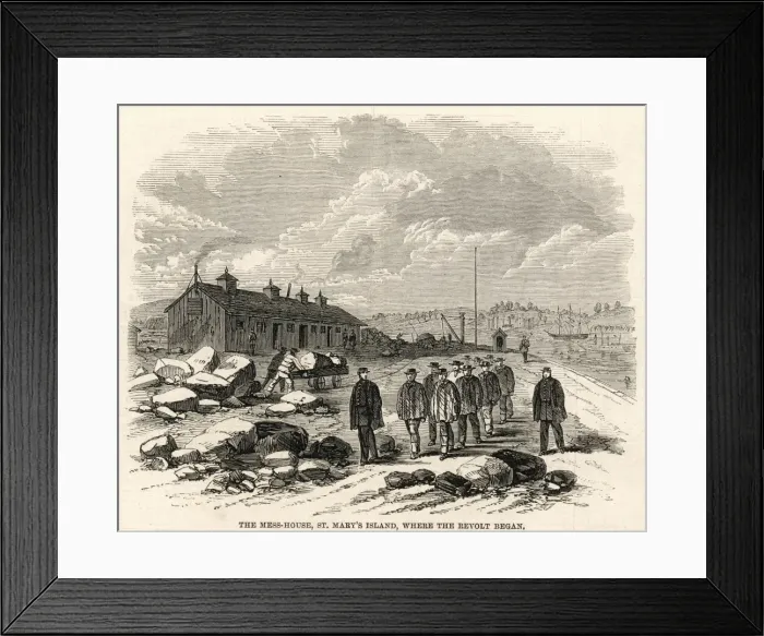 Framed Print : Chatham Prison Riots - The Mess-house