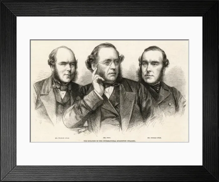 Framed Print : The builders of the great International exhibition building