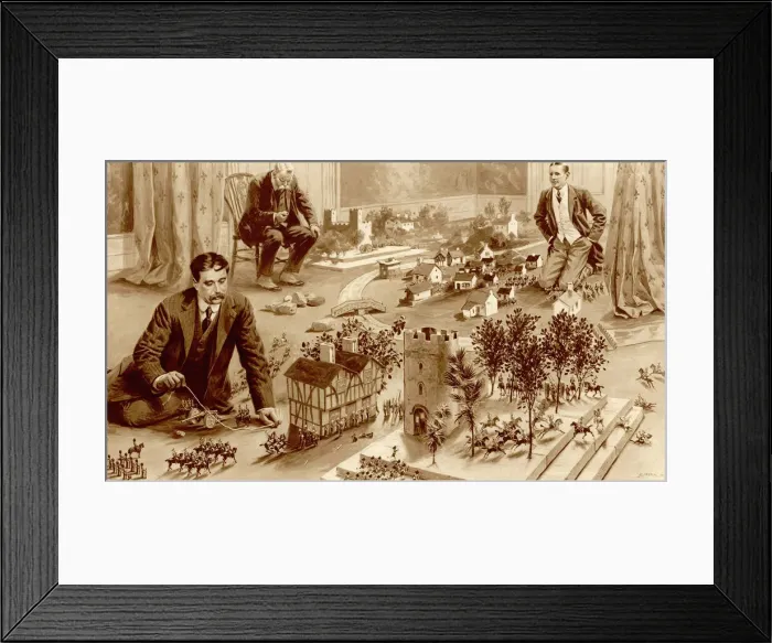 Framed Print : H. G. Wells playing Little Wars Framed Print : H. G. Wells playing Little Wars