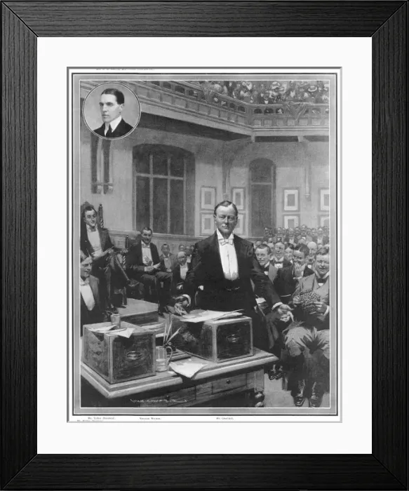 Framed Print : Winston Churchill defends the government at the Oxford Union