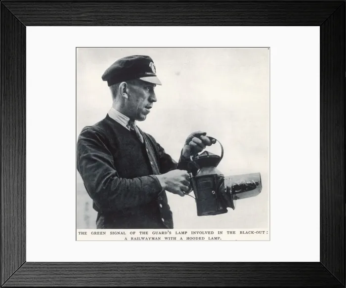 Framed Print : Railwayman with black-out lamp Framed Print : Railwayman with black-out lamp