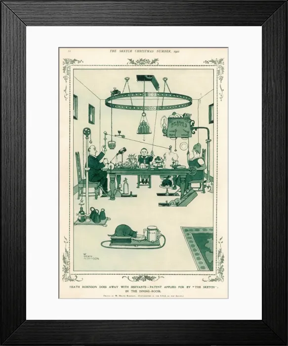 Framed Print : Heath Robinson automated Dining Room without servants 1 of 4 Framed Print : Heath Robinson automated Dining Room without servants 1 of 4