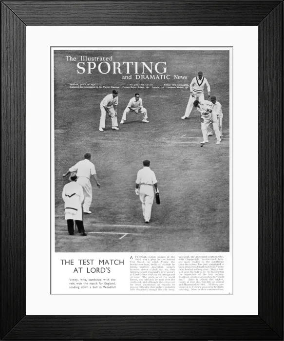 Framed Print : The 1934 Test Match at Lords: Verity wins the game Framed Print : The 1934 Test Match at Lords: Verity wins the game