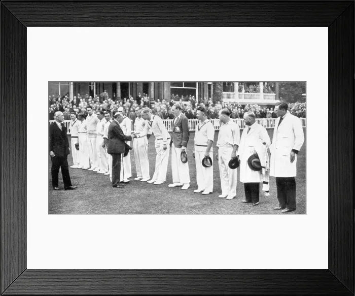 Framed Print : The King with the English cricket team Framed Print : The King with the English cricket team
