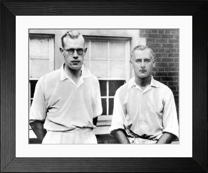 Framed Print : Englands test match victory: Verity and Bowes