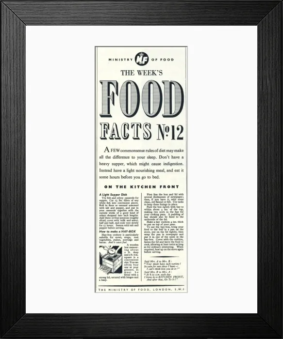 Framed Print : Advert for The Ministry of Food 1940 Framed Print : Advert for The Ministry of Food 1940