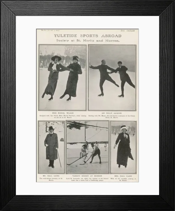 Framed Print : Yuletide Sports Abroad- Society at St Moritz and Murren Framed Print : Yuletide Sports Abroad- Society at St Moritz and Murren