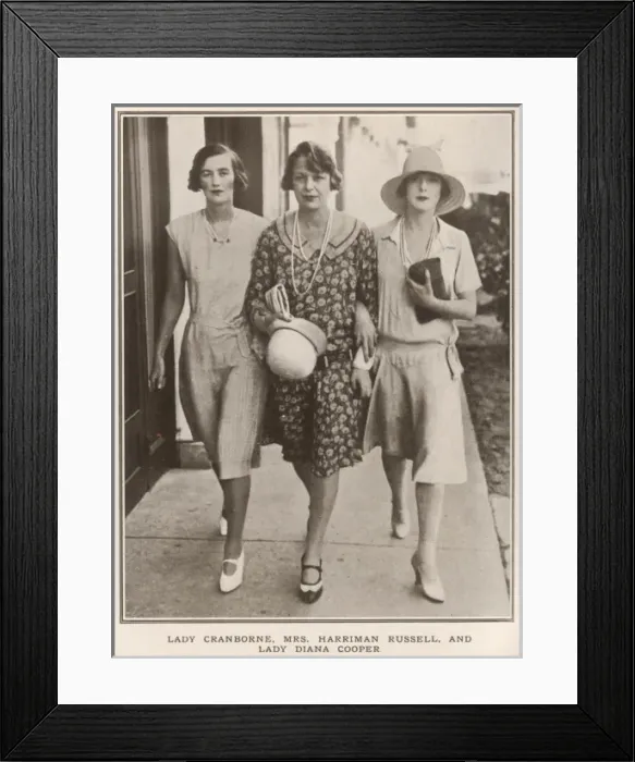 Framed Print : Lady Cranbourne, Mrs Harriman Russell and Lady Diana Cooper Framed Print : Lady Cranbourne, Mrs Harriman Russell and Lady Diana Cooper