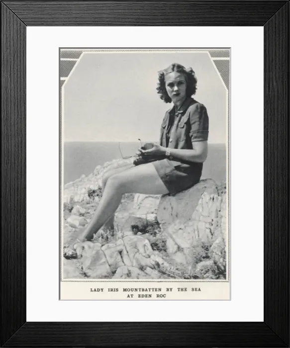 Framed Print : Lady Iris Mountbatten by the sea at Eden Roc