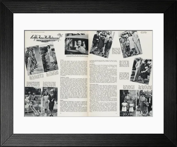 Framed Print : Bahamas. A double-page-spread entitled Letters Framed Print : Bahamas. A double-page-spread entitled Letters