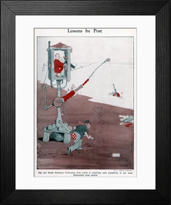 Framed Print : Lessons by Post by William Heath Robinson Framed Print : Lessons by Post by William Heath Robinson