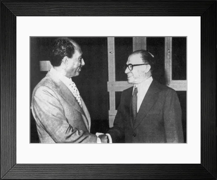 Framed Print : Anwar Sadat meets Menachem Begin Framed Print : Anwar Sadat meets Menachem Begin