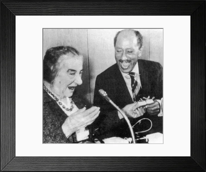 Framed Print : Anwar Sadat and Golda Meir Framed Print : Anwar Sadat and Golda Meir