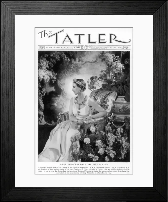 Framed Print : Tatler front-cover: H. R. H. Princess Paul of Yugoslavia Framed Print : Tatler front-cover: H. R. H. Princess Paul of Yugoslavia