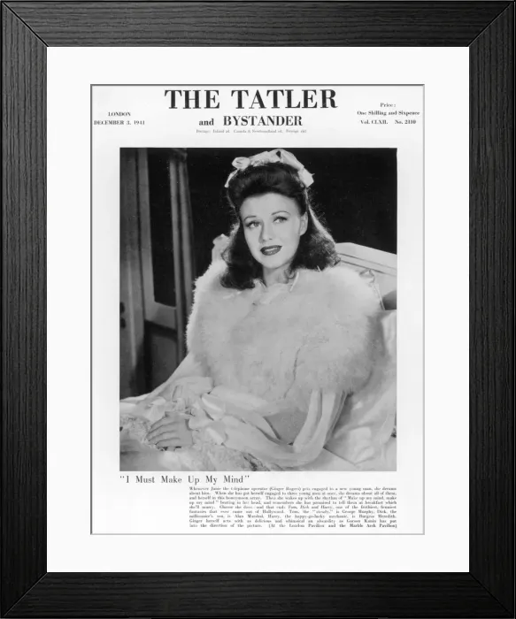 Framed Print : Tatler front-cover: Ginger Rogers Framed Print : Tatler front-cover: Ginger Rogers