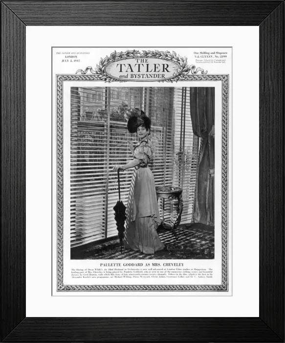 Framed Print : Tatler front-cover: Paulette Goddard Framed Print : Tatler front-cover: Paulette Goddard
