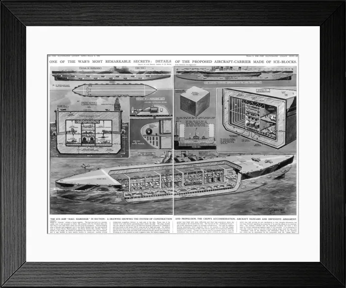 Framed Print : HMS Habbakuk in section Framed Print : HMS Habbakuk in section