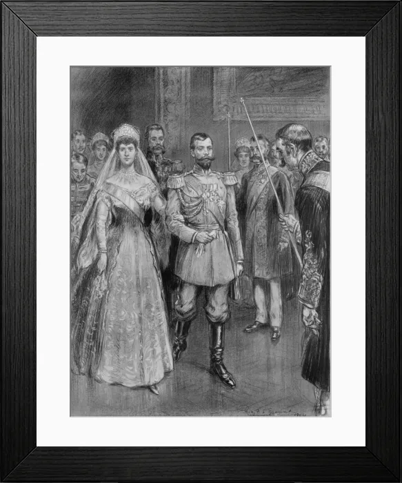 Framed Print : The christening of the infant Tsarevitch