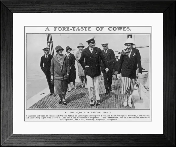 Framed Print : At Cowes. At the Royal Yacht Squadron landing stage in Cowes, Isle of Wight