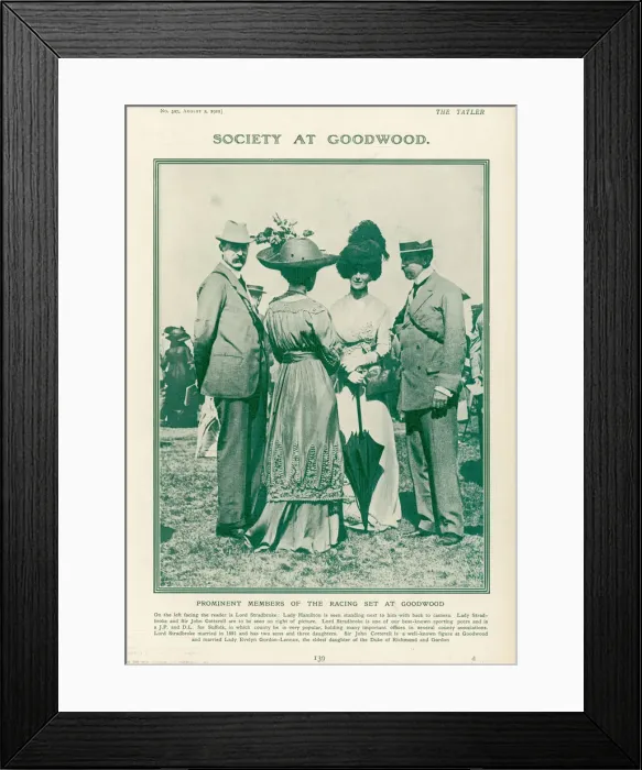 Framed Print : Prominent members of the racing set at Goodwood