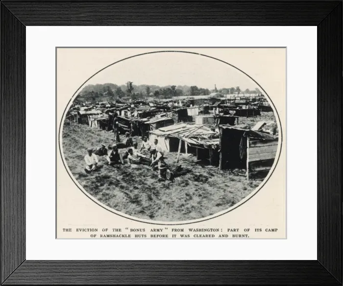 Framed Print : The Bonus Army Camp before it was Destroyed Framed Print : The Bonus Army Camp before it was Destroyed
