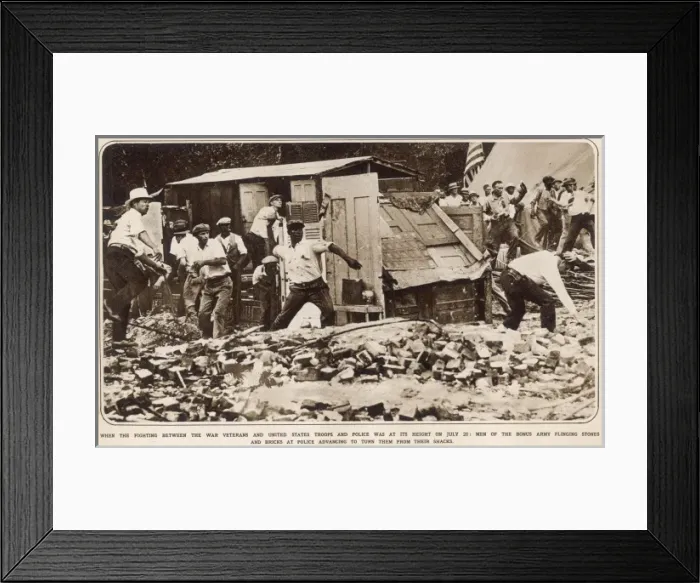 Framed Print : The Bonus Army Camp Defended