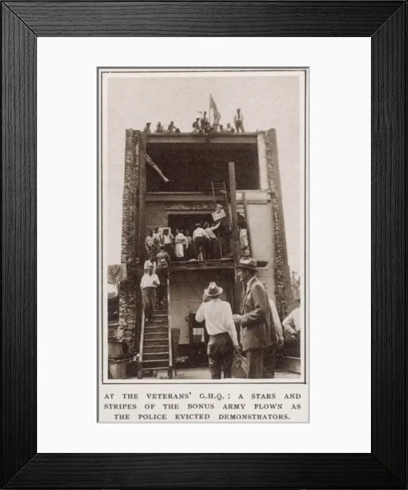 Framed Print : The Bonus Army H. Q taken by police Framed Print : The Bonus Army H. Q taken by police