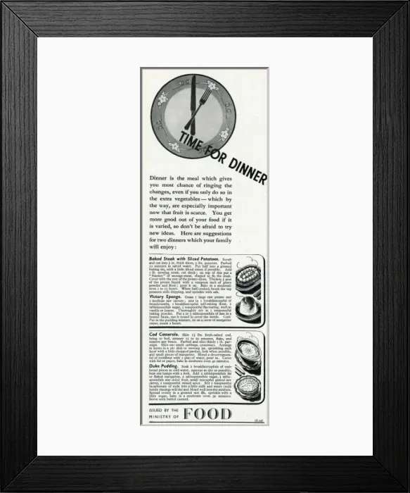 Framed Print : Advert for The Ministry of Food 1942